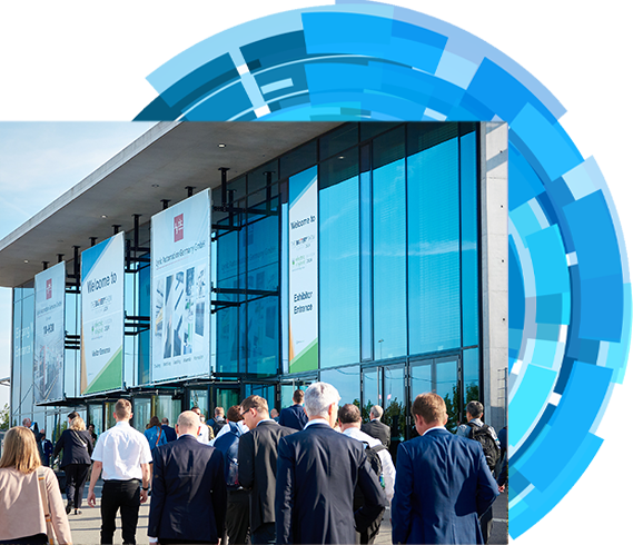 Attendees entering Messe Stuttgart